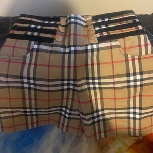 Plaid High-Waisted Shorts